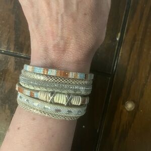 Women’s Multicolor Multi-strap Bracelet with Magnetic Clasp